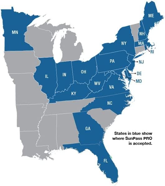 Sunpass Pro Portable Transponders (Pack Of 2) For Toll Roads In Florida, Georgia, North Carolina And 16 Other States: De, Il, In