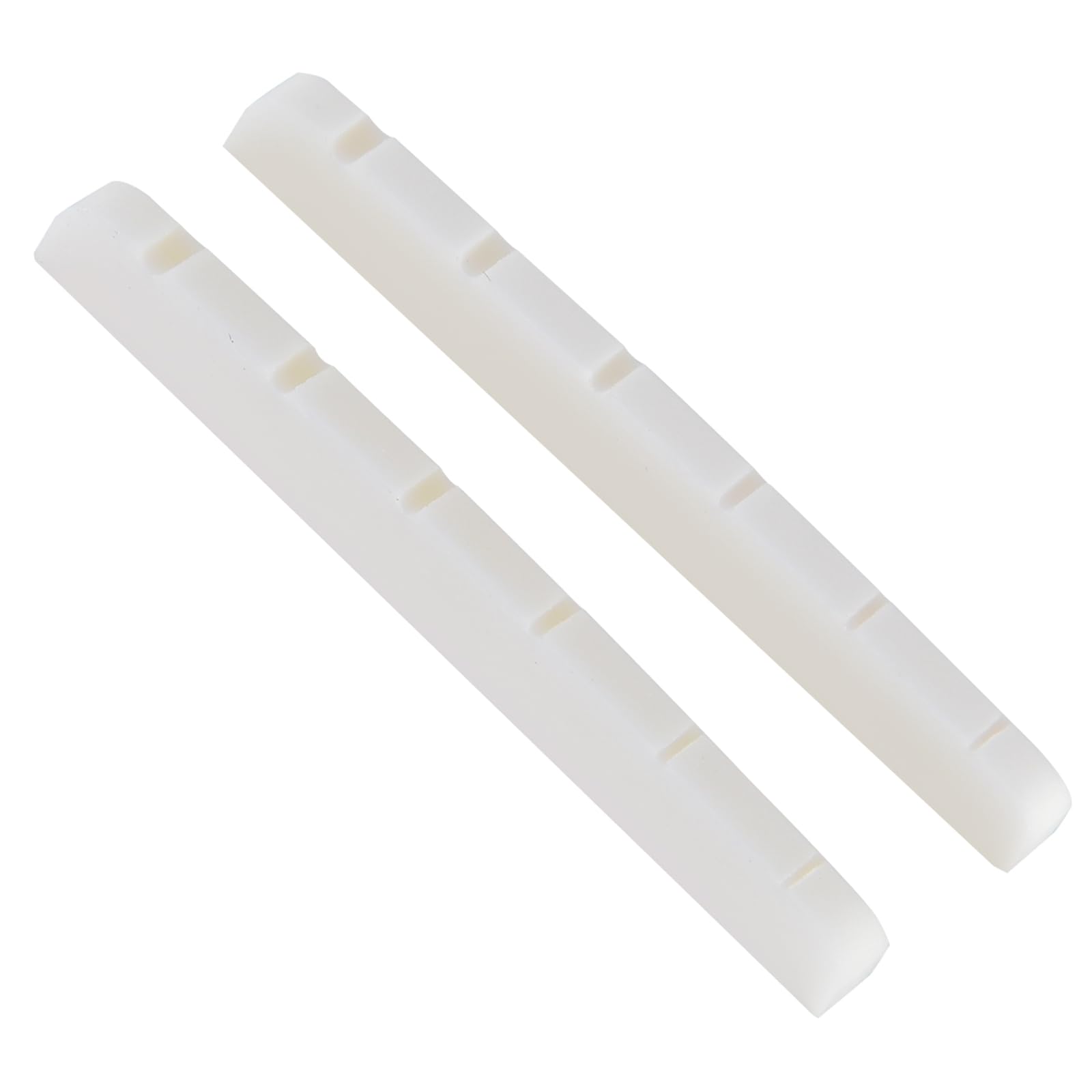 2 Pcs 42mm Electric Guitar Bone Nuts for 6 String, Pre-Slotted Flat Bottom Compatible with Strat Tele Guitars, 42x3.5x4.5/3.5mm(