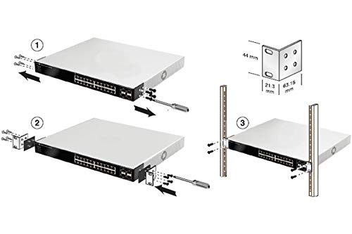 RW RoutersWholesale 200/300/500 Series 19' (1RU) Rack Mount Kit Compatible/Replacement for Cisco Small Business Series (18 50 Port Models) RM 300 19