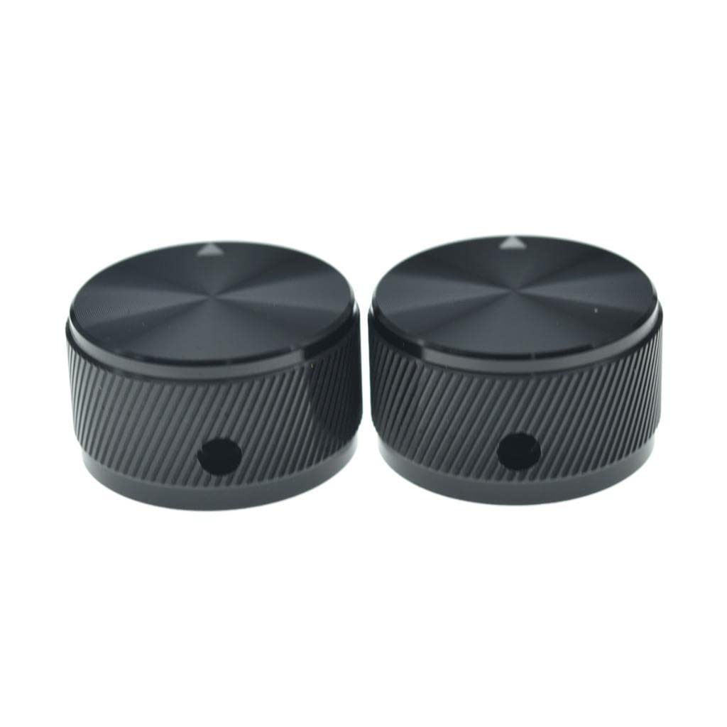 KAISH 2pcs 1-3/16(30mm) Diam. Aluminium Potentiometer Knobs 1/4 Universal Metal Pot Control Knobs with Indicator and Set Screw f