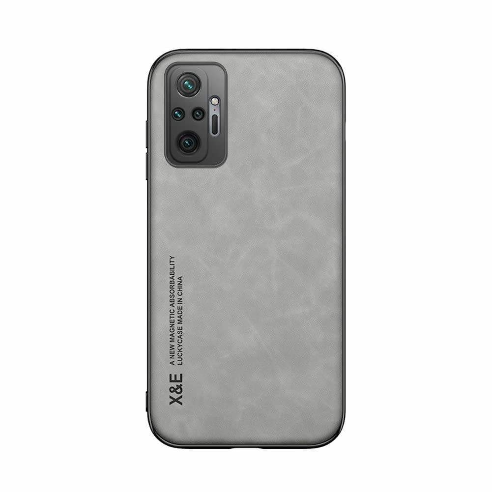 Kepuch Silklike Case For Redmi Note 10 Pro/Pro Max   Cover Bumper Built In Metal Plate For Redmi Note 10 Pro/Pro Max   Gray
