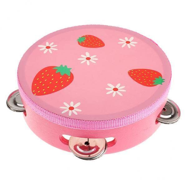 TRENDYNEST 2xNEW Wooden Tambourine Hand Bell Drum Musical Percusion InstrumentStrawberry | Musical Instruments & Gear | Percuss