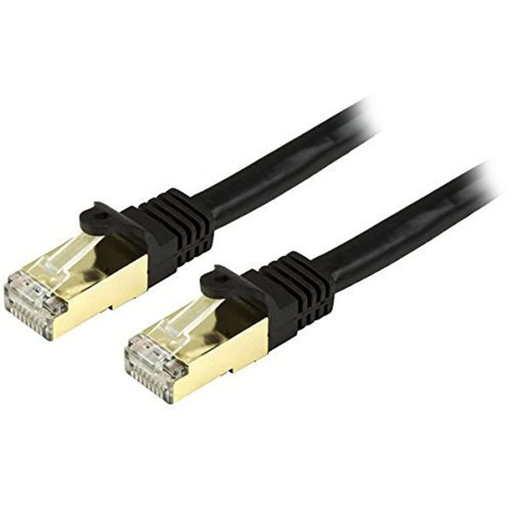StarTech.com 6 in CAT6a Ethernet Cable   10 Gigabit Shielded Snagless RJ45 100W PoE Patch Cord   10GbE STP Network Cable w/Strain Relief   Black Fluke Tested/Wiring is UL Certified/TIA (C6ASPAT6INBK)