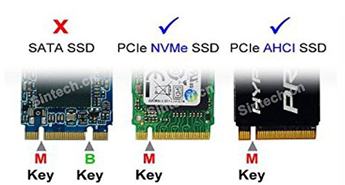 Sintech Nvme Pcie,M.2(Ngff) M Key Ssd To Pci-E X4 X16 Adapter Card With Heatsink,Compatible For Samsung 960 970 Evo