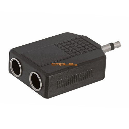 Cmple   3.5Mm Mono Plug To 2X6.35Mm Stereo Jack Adapter