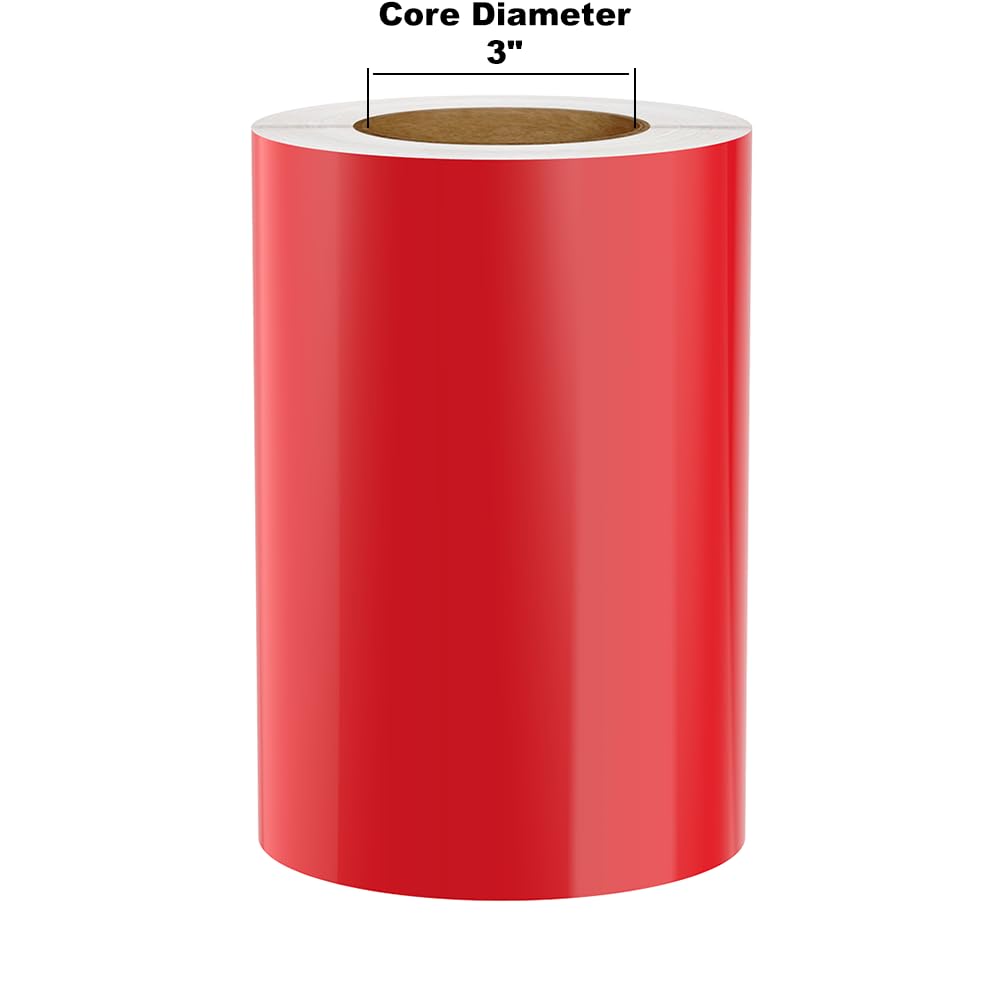 (Discontinued) Kingston Premium Vinyl Label Tape, Red, 8 x 150 on 3 Core for DuraLabel 9000, LabelTac 9, SafetyPro 9G, VnM 8 an