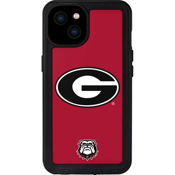Skinit Waterproof Phone Case Compatible With Iphone 14   Officially Licensed University Of Georgia Logo Red Design