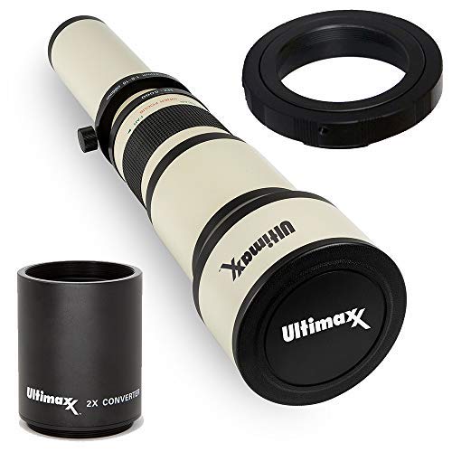 Ultimaxx 650 1300Mm (W/ 2X Teleconverter 1300 2600Mm) Telephoto Zoom Lens Set For Canon Eos 7D Ii, 6D Ii, 5D Iii, 5D Iv, 5Ds, 1D