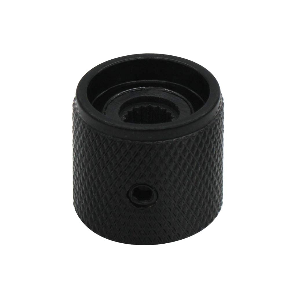 Mxuteuk 4Pcs Black Metal Potentiometer Control Knob Volume Audio Electric Guitar Bass Screw Type 18 X 18Mm (Dh) Knob 10 Bk