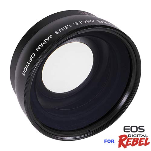 HD OPTICS Wide Angle Macro Lens for Canon Rebel EOS XTI T3 T3I T4 T5 T6 7D 6D T7 T7I - Ideal for Stunning Photography