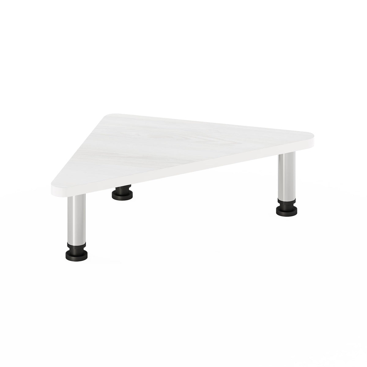Furinno Turn-N-Tube Corner Monitor Riser Stand, White Oak, Stainless Steel Tubes