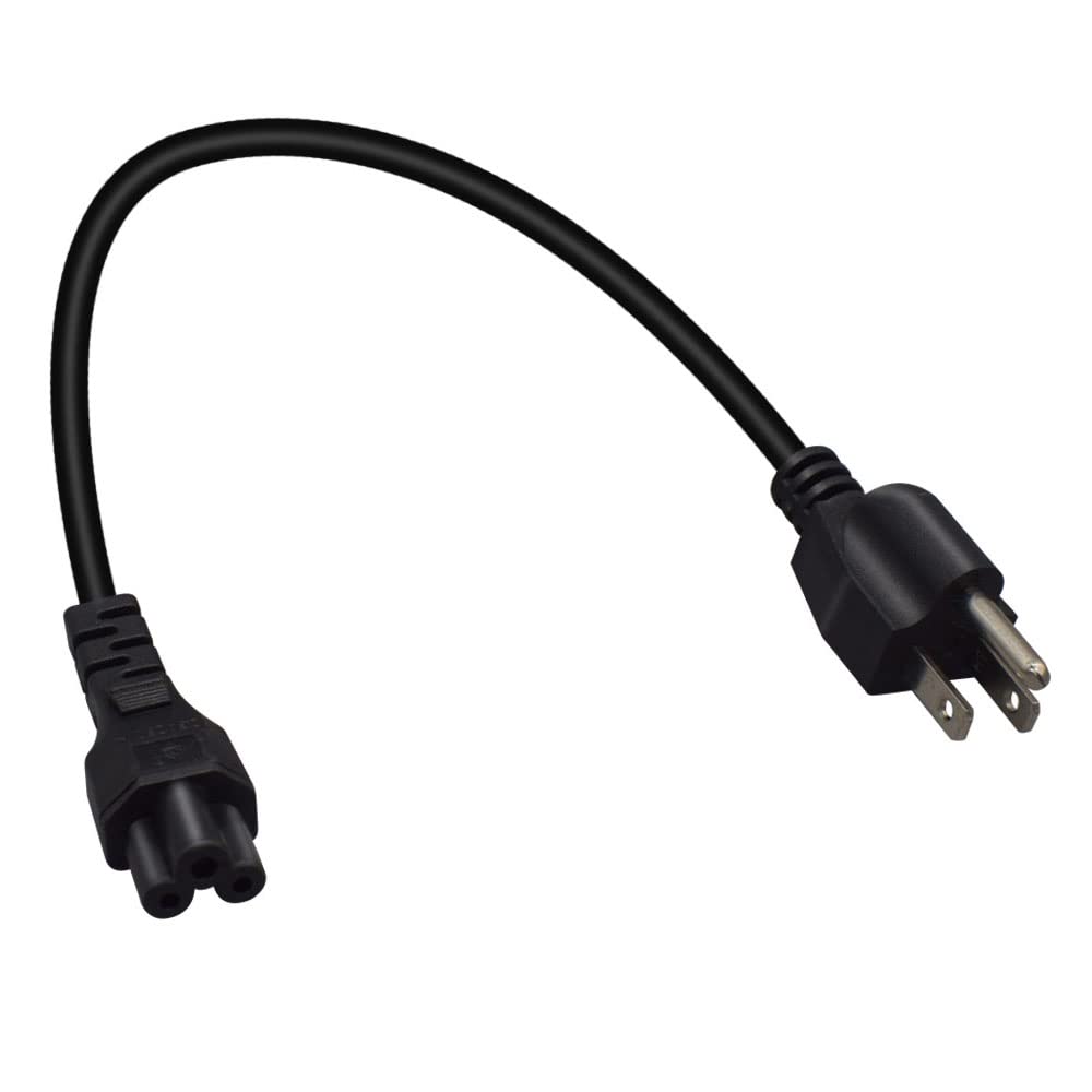 Toptekit US 3 Prong Mickey Mouse Power Cord AC Power Short Cord, USA NEMA 515P Male to IEC320 C5 Female Laptop Power Cable, 3P