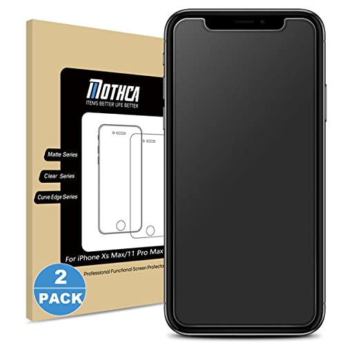 Mothca 2 Pack Matte Glass Screen Protector For Iphone Xs Max/Iphone 11 Pro Max Anti Glare & Anti Fingerprint Tempered Glass Clea