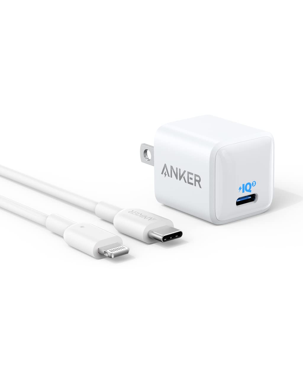 Usb C Charger Block 20W, Anker 511 Charger ( Nano ), Piq 3.0 Durable Compact Fast Charger With 6Ft Usb C To Lightning Cable (Mfi
