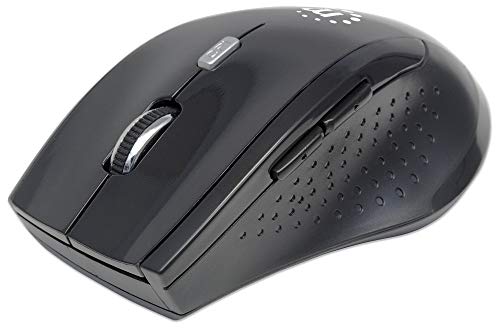 Manhattan Curve Wireless Optical Mouse - With Auto Power Management - For Laptops & Computers - Black, 179386