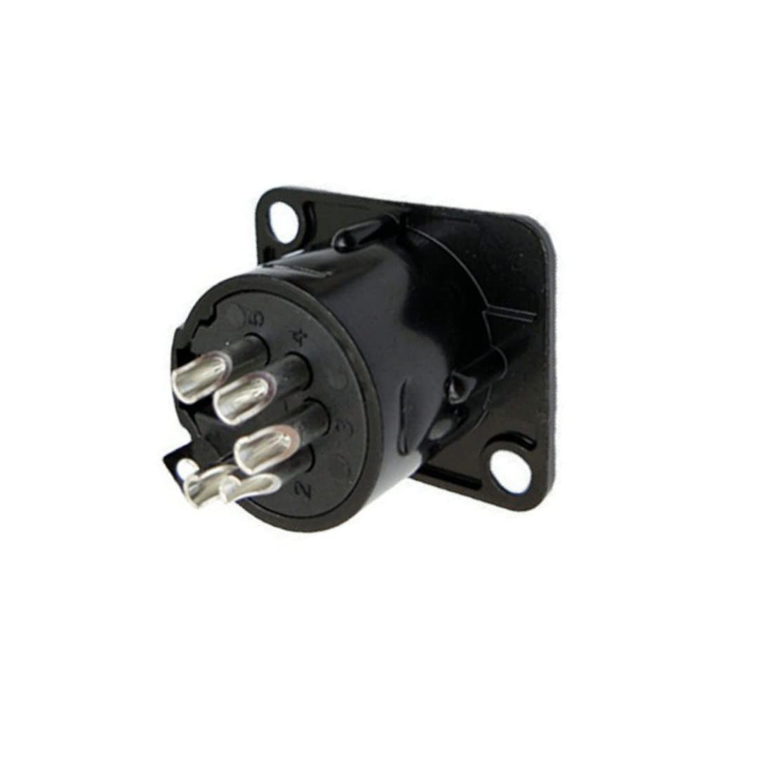 Gdqlcnxb Xlr Male Jack 5 Pin Panel Mount Jacks,Black Metal Housing Xlr M Connector, 5Pcs.