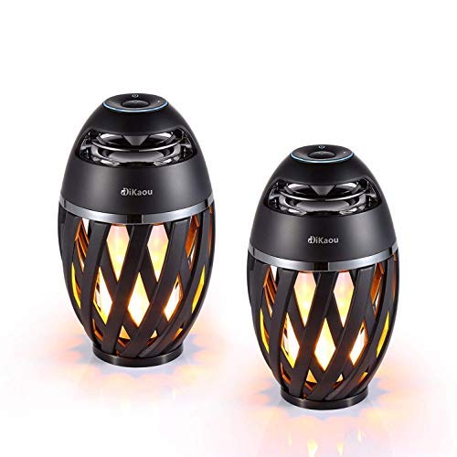 Dikaou Led Flame Speaker, Torch Atmosphere Bluetooth Speakers&Outdoor Portable Stereo Speaker With Hd Audio And Enhanced Bass,Led Flickers Warm Yellow Lights Bt4.2 For Iphone/Ipad/Android