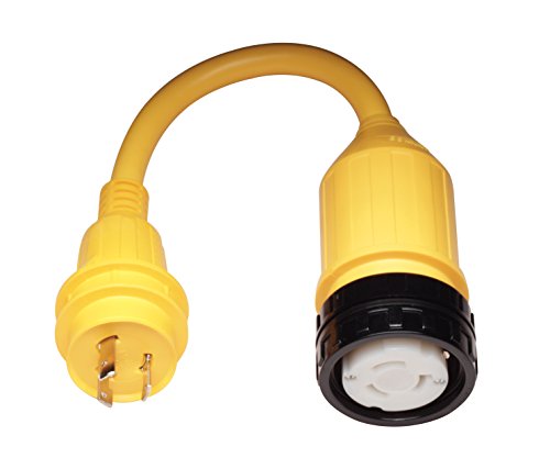 Marinco 111A Marine Electrical Shore Power Pigtail Adapter (30 Amp 125 Volt Locking Male To 50 Amp 125 Volt Locking Female With 