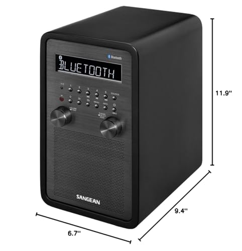 Sangean Wr 50 Am/Fm Rbds/Bluetooth Wood Cabinet Table Top Radio Black
