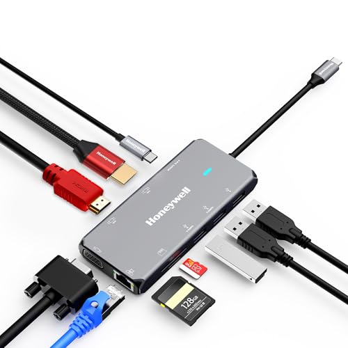 Honeywell Newly Launched 10In1 Type C Dock With Dual 4K Hdmi, 1Gbps Rj45 Ethernet Port, 2Xusb 3.0, 1Xusb 2.0 & Type C 3.0 Pd10