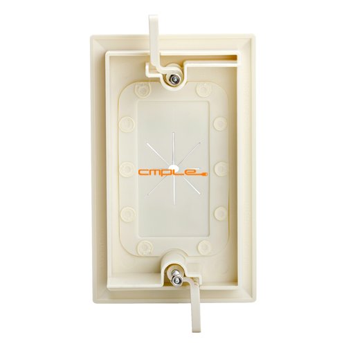 Cmple - Cable Plate With Flexible Opening, 1 Gang - Lite Almond