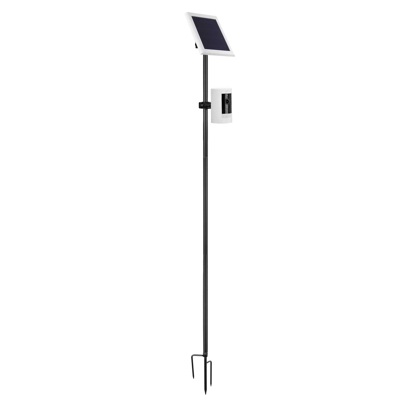 Holicfun 2 In 1 Ground Stake Mount Stand For Outdoor Security Cameras And Solar Panels, Universally Compatible With Ring, Blink,