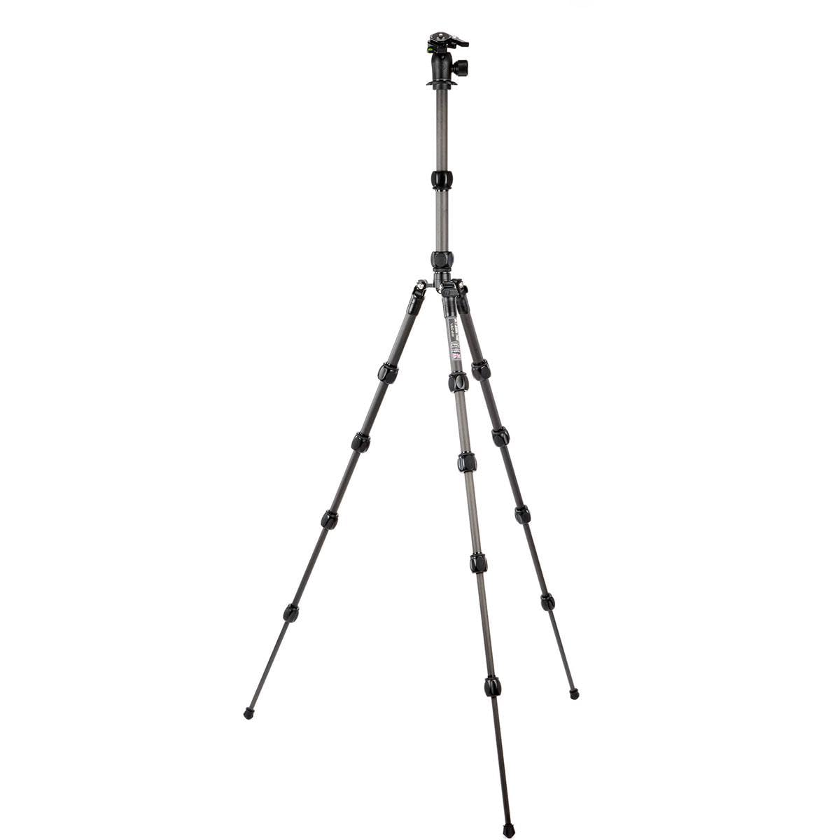 3 Legged Thing Pro Range 2.0 Leo 2.0 Kit Carbon Fibre Travel Tripod System   Adjustable Camera Tripod With 3 Detachable Legs For Monopod Conversion   Darkness Matte Black (Leokitdark2)