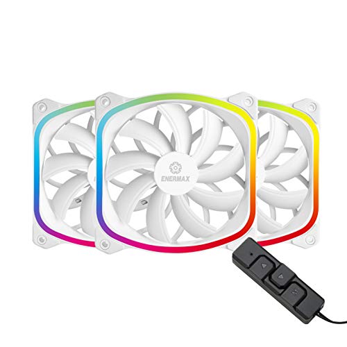 Enermax Ucsqargb12P W Bp3 Squa Rgb Pwm 120Mm Case Fan, Addressable Rgb Sync Via Motherboardcontrol Box, 3 Fan Pack  White; Ucsqa