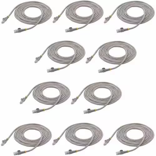 Cat6 Ethernet Cable Gray 10 Pack 10Ft