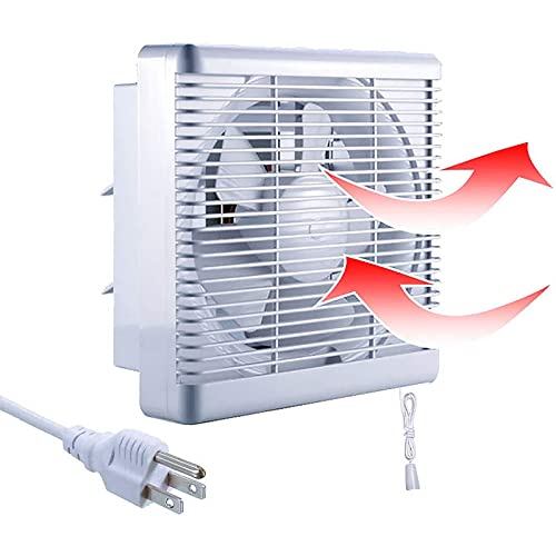 Sailflo Exhaust Fan 6 Inch Window Exhaust Fan Bathroom Wall Mounted 176 Cfm Reversible Airflow Blades, 6'' Diameter Propeller  