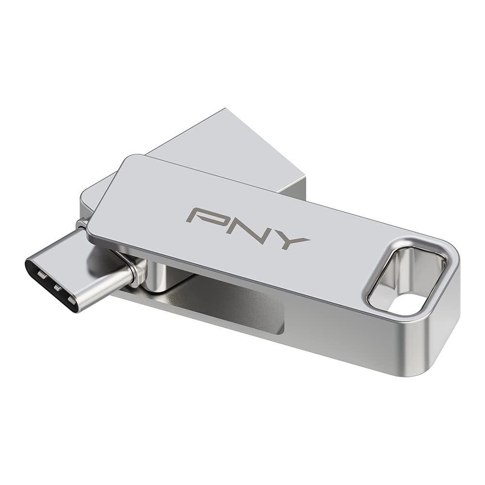 PNY 256GB DUO LINK USB 3.2 TypeC Dual Flash Drive for Android Devices and Computers  External Mobile Storage for Photos, Video