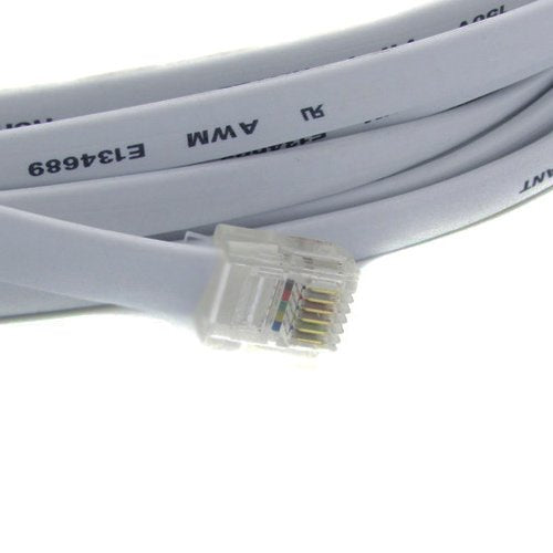 Riteav   12Ft (3.7M) Rj12/M To Rj12/M 6P6C Straight For Data Phone Line Cord   Gray