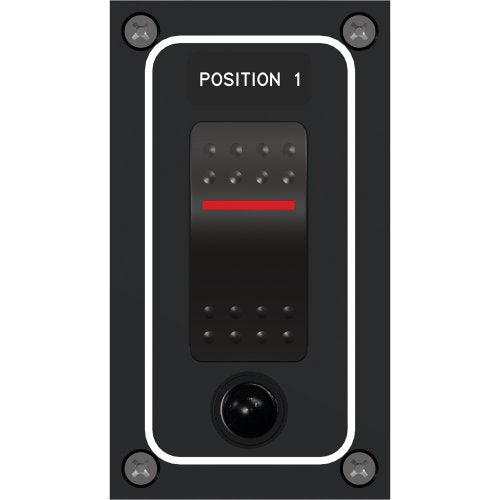 Paneltronics Waterproof Panel Dc 1 Position Illuminated Rocker Switch And Circuit Breaker
