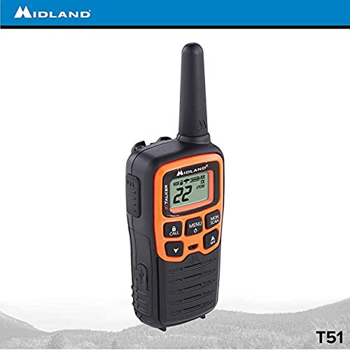 Midland T51Vp3 22 Channel Frs Walkie Talkie   Up To 28 Mile Range Two Way Radio   Orange/Black (Pack Of 12)
