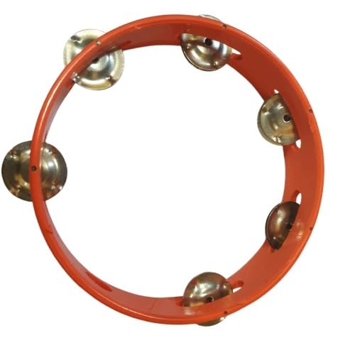 SAIMUSICALS Tambourine Hand Percussion Musical Instrument 8 Inch Without Skin/Head Khanjari Fibre Daffli Indian Musical Instrume