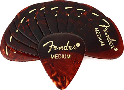 Fender 351 Shape Classic Picks (12 Pack) For Electric Guitar, Acoustic Guitar, Mandolin, And Bass