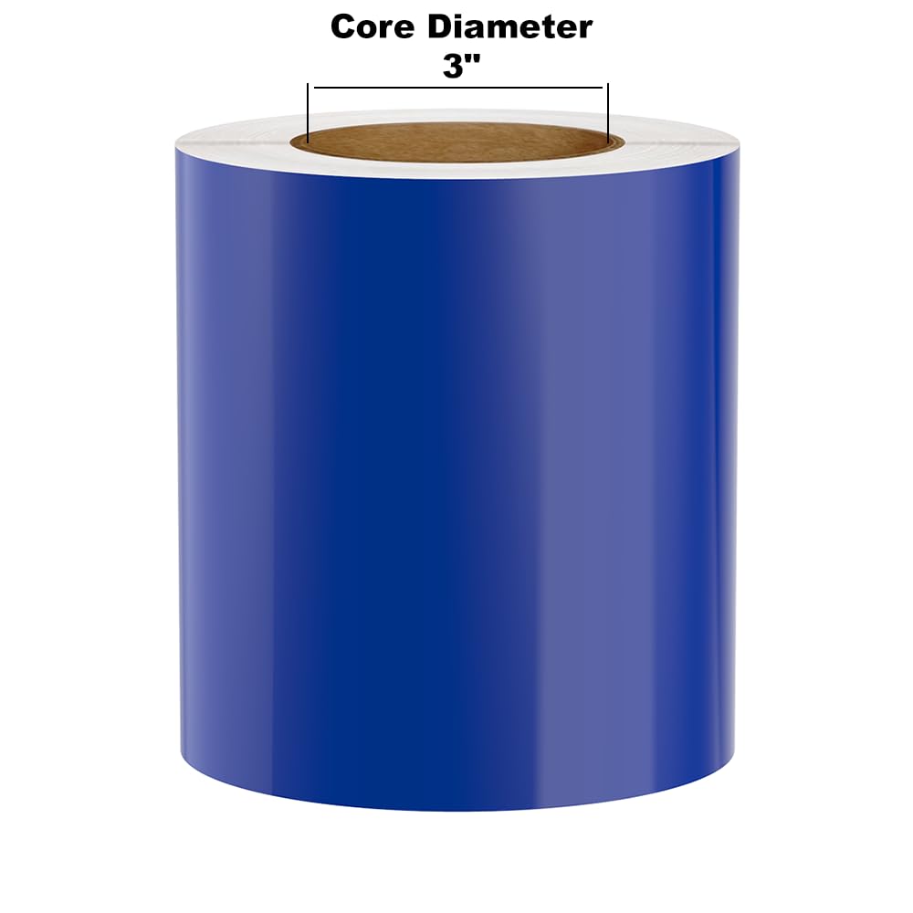 (Discontinued) Kingston Premium Vinyl Label Tape, Blue, 6 x 150 on 3 Core for DuraLabel 9000, LabelTac 9, SafetyPro 9G, VnM 8 a