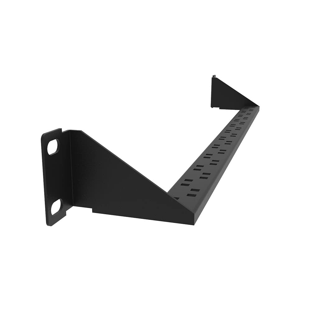 Beszin 1U 19 Inch Support Bar Black, For Cable Management, Patch Panel