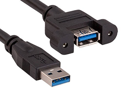 Cable Leader 1Ft Usb 3.0 Panelmount Type A Male To Type A Female Cable