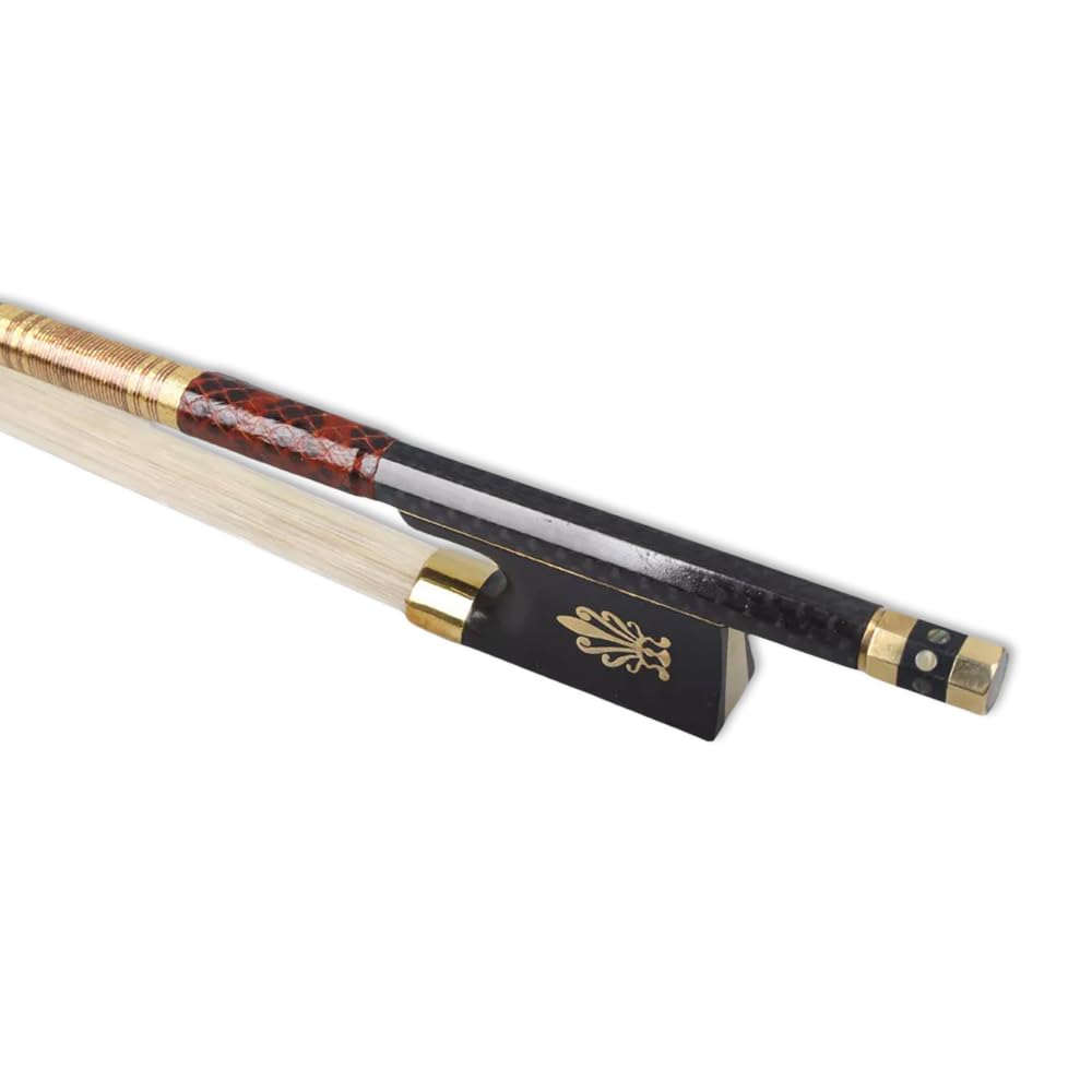 Yinfente Violin Bow 4/4 Carbon Fiber Ebony Frog With Peafowl Inlay,Mongolian Horse Hair,Stick&Well Balance 4/4 Violin Bow For Al