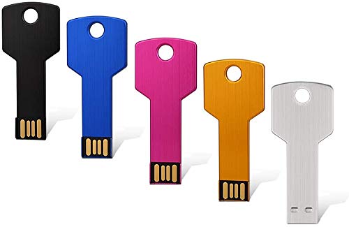 Usb Flash Drives 5 Pack 64Gb Usb 2.0 Metal Thumb Drives K&Zz Jump Drive Memory Stick Key Shape For Students,Office,Company  Mult