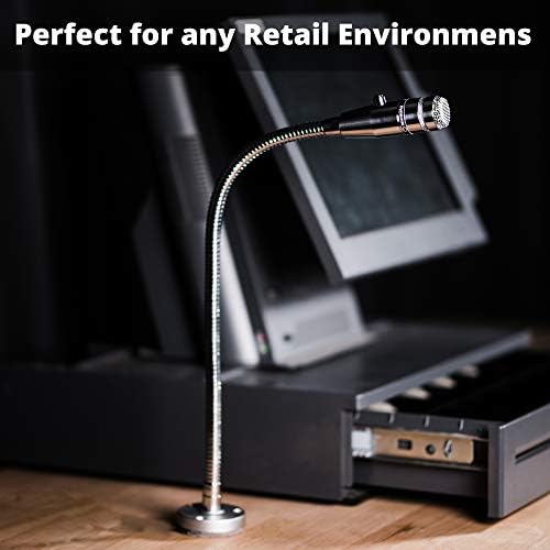 REBUILD SKILLS RBX-515SBG-18X Push-to-Talk Microphone with 20" Gooseneck & 6½’ Cord for Restaurants & Grocery Stores