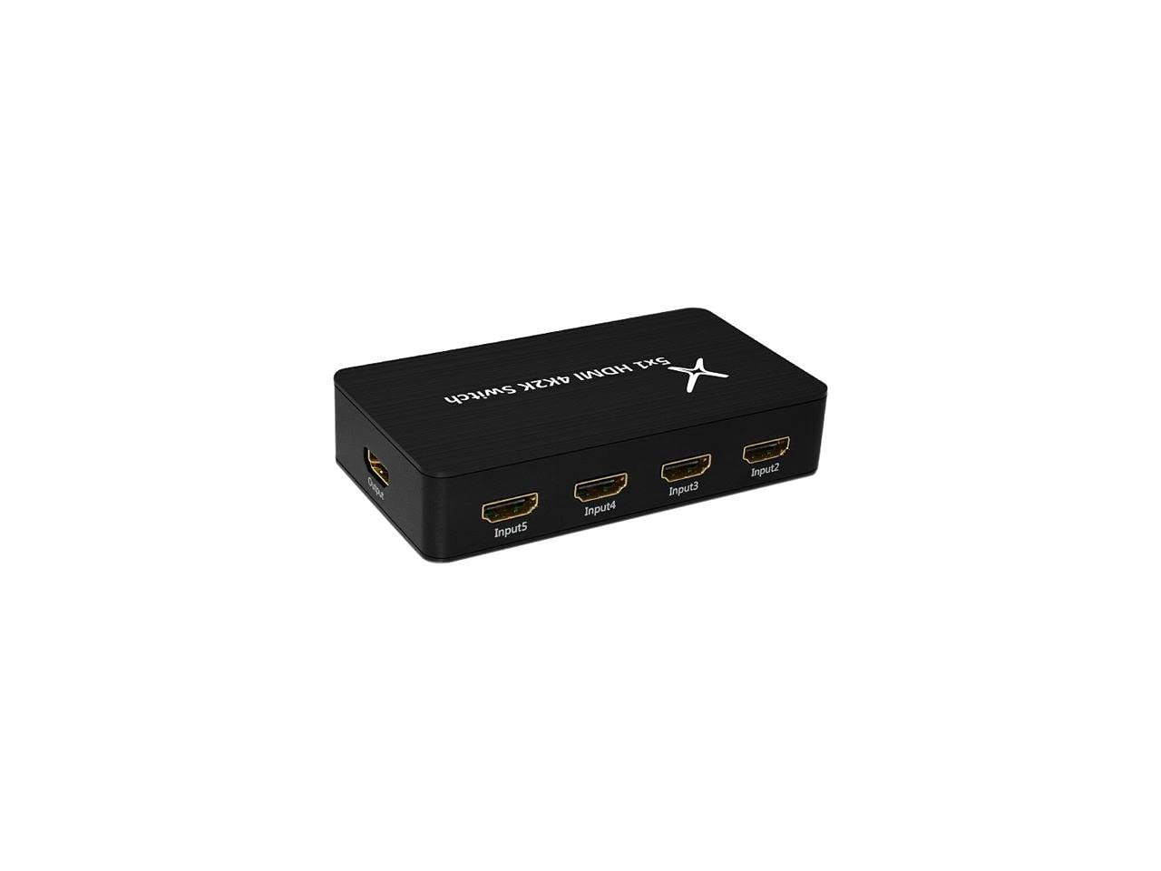 Xtrempro Hdmi Switch Ultra Slim 5X1 Ports, 5 In 1 Out Aluminum Switch W/Ir Remote & Ac Adapter, Supports Hdtv, 4K2K 1080P, 720P,