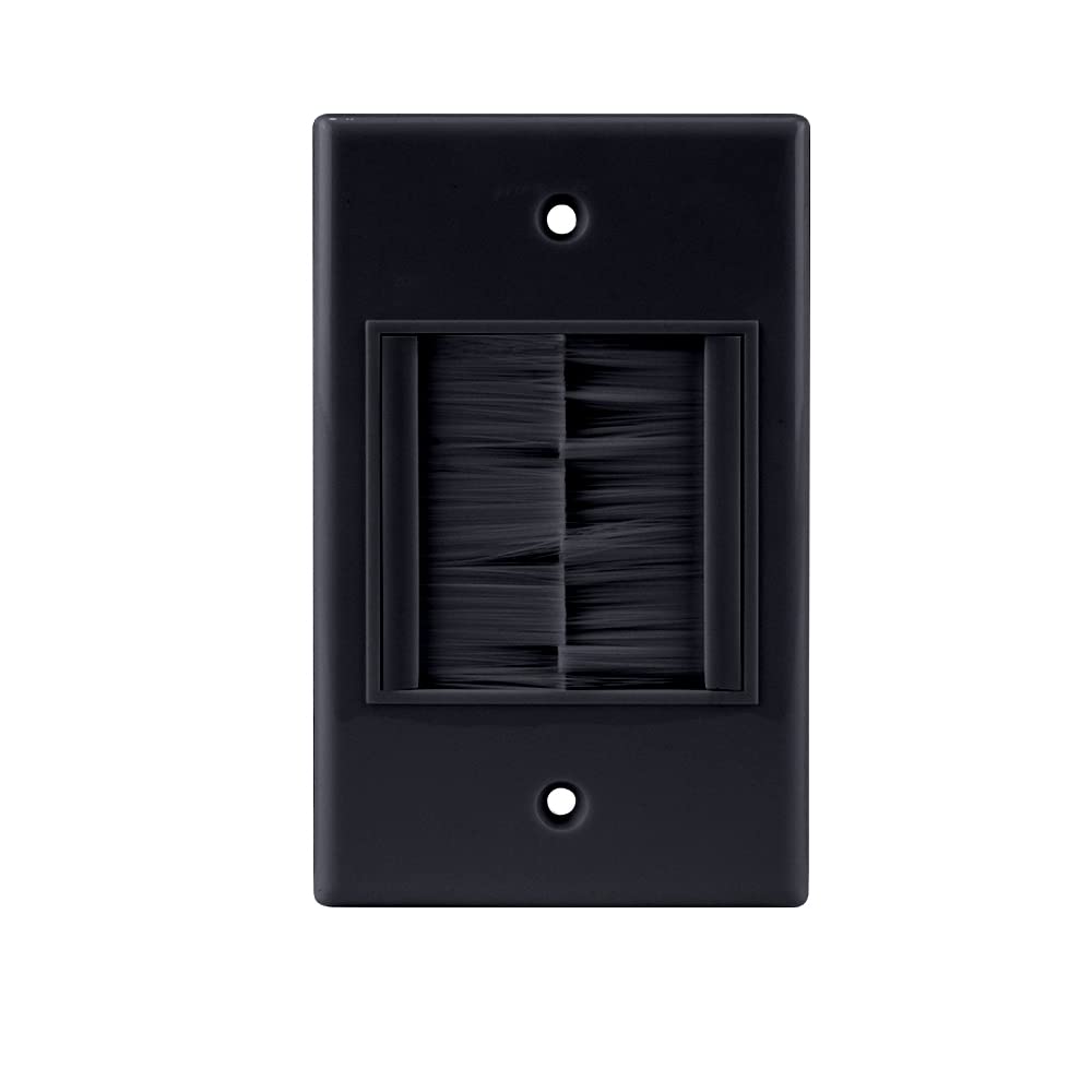 Construct Pro Single Gang Widemouth D  Cor Brush Plate (Black Plate W/Black Brush)