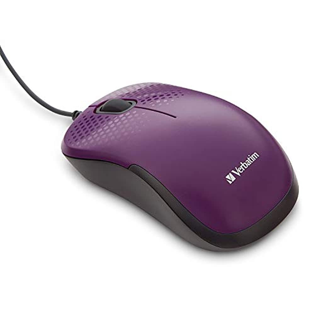 Verbatim Silent Corded Optical Mouse  Purple