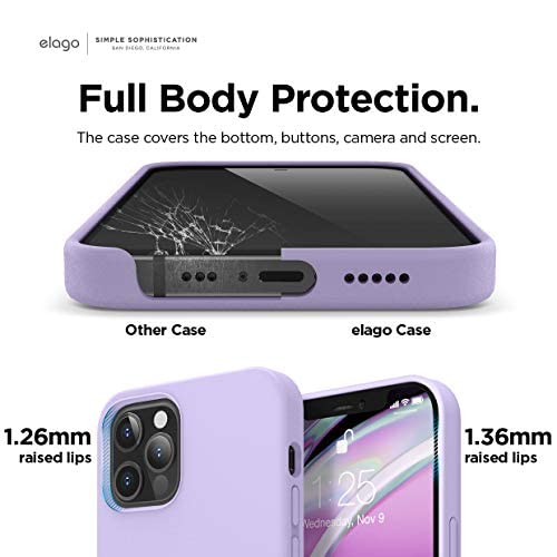 Elago Compatible With Iphone 12 Case, Iphone 12 Pro Case, Liquid Silicone Case For Iphone 12, Case For Iphone 12 Pro 61 Inch Lav