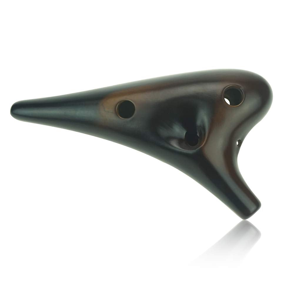 OcarinaWind Forest Whisper 12-Hole Alto C Ceramic Ocarina - Brown Classic Straw Fire Masterpiece Collectible