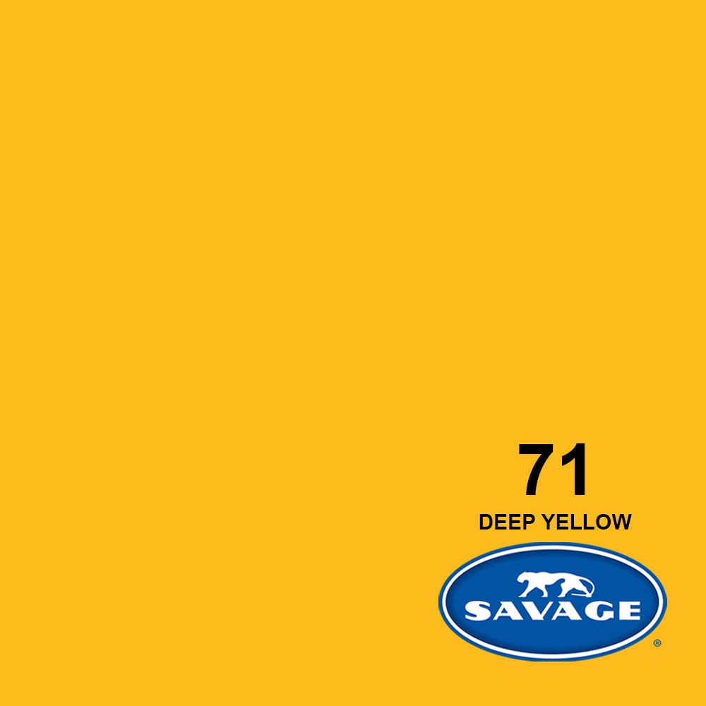Savage Seamless Paper Photography Backdrop   Color #71 Deep Yellow, Size 86 Inches Wide X 36 Feet Long, Backdrop For Youtube Vid