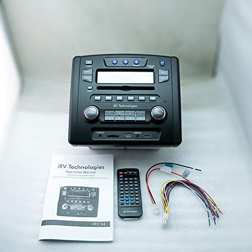 Irv Technology Irv34 Am/Fm/Cd/Dvd/Mp3/Mp4 /Usb/Sd/Hdmi/Digital2.1/Surround Sound/Bluetooth 3 Zones Wall Mount Rv Radio Stereo