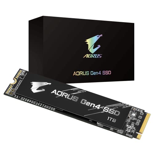 Gigabyte Aorus Nvme Gen4 M.2 1Tb Pci Express 4.0 Interface High Performance Gaming, 3D Tlc Nand, External Ddr Cache Buffer, Ssd 